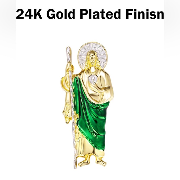 an Judas Tadeo Bracelet Stainless Steel 24k Gold Plated Saint Jude - Picture 5 of 8